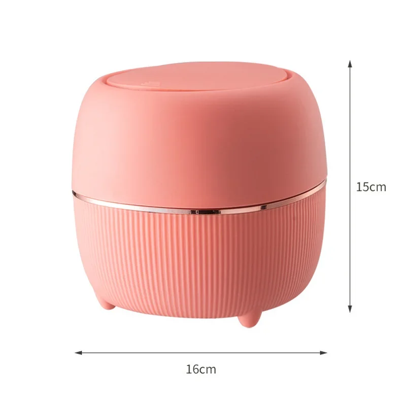 Creative Trash Can Desktop Paper Basket Bucket Mini Desk Luxury Clamshell Storage Bucket Coffee Table Sundry Storage Container