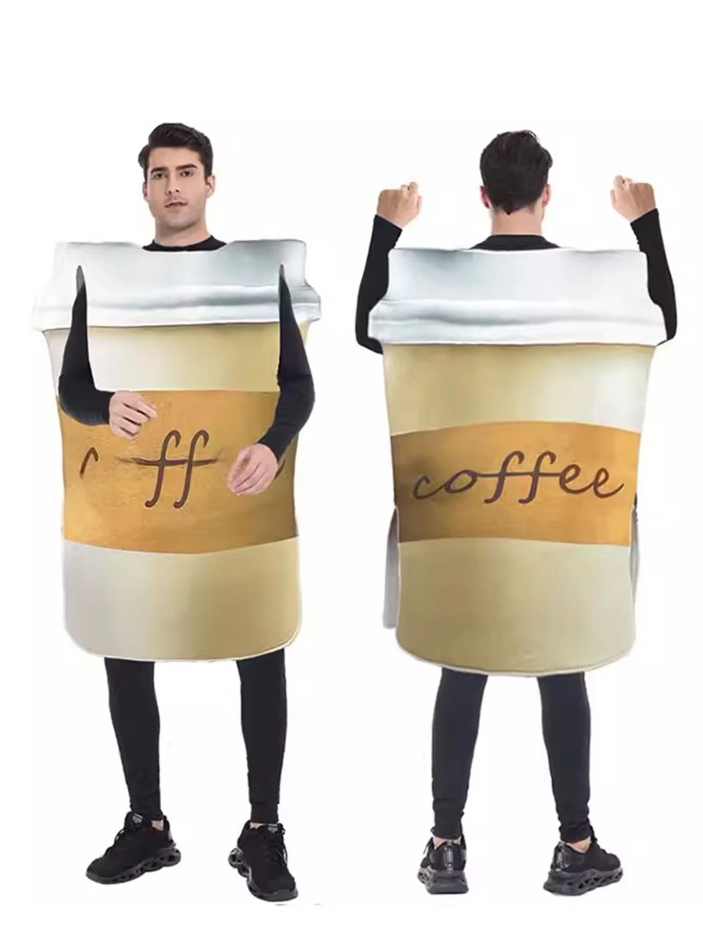 

Adult loween Crazy Par Costume Coffee Cup Cosplay Outfit Stage Performance Funny Dr up Polyester Spring Collection