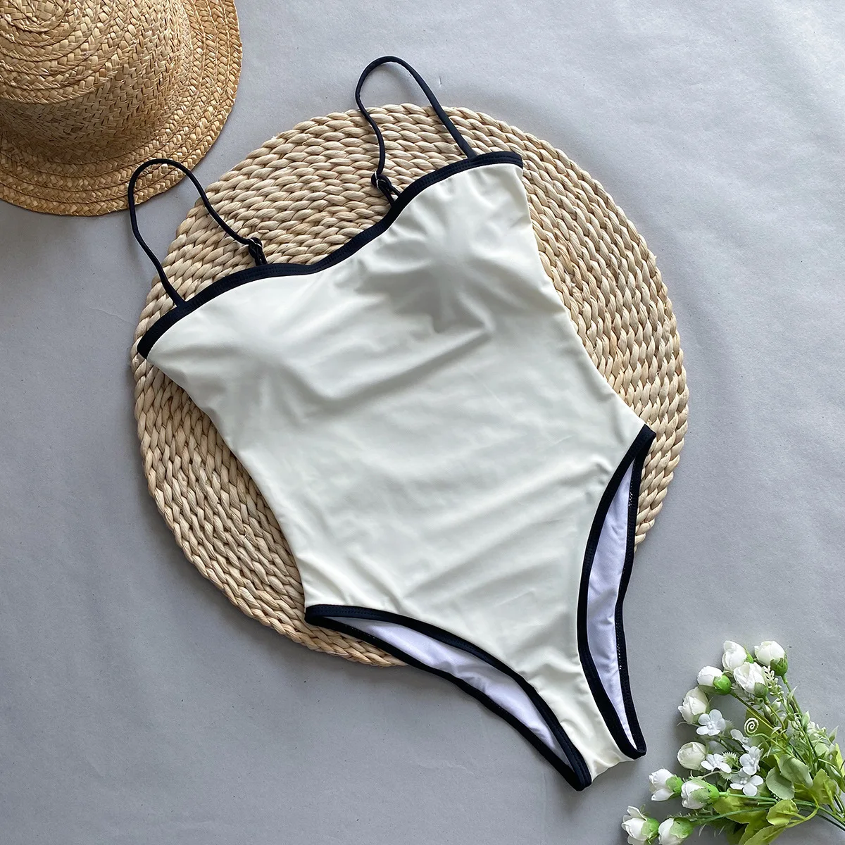 Cikini-Maillot de bain une pièce patchwork pour femmes, maillots de bain de plage, bain trempé, été