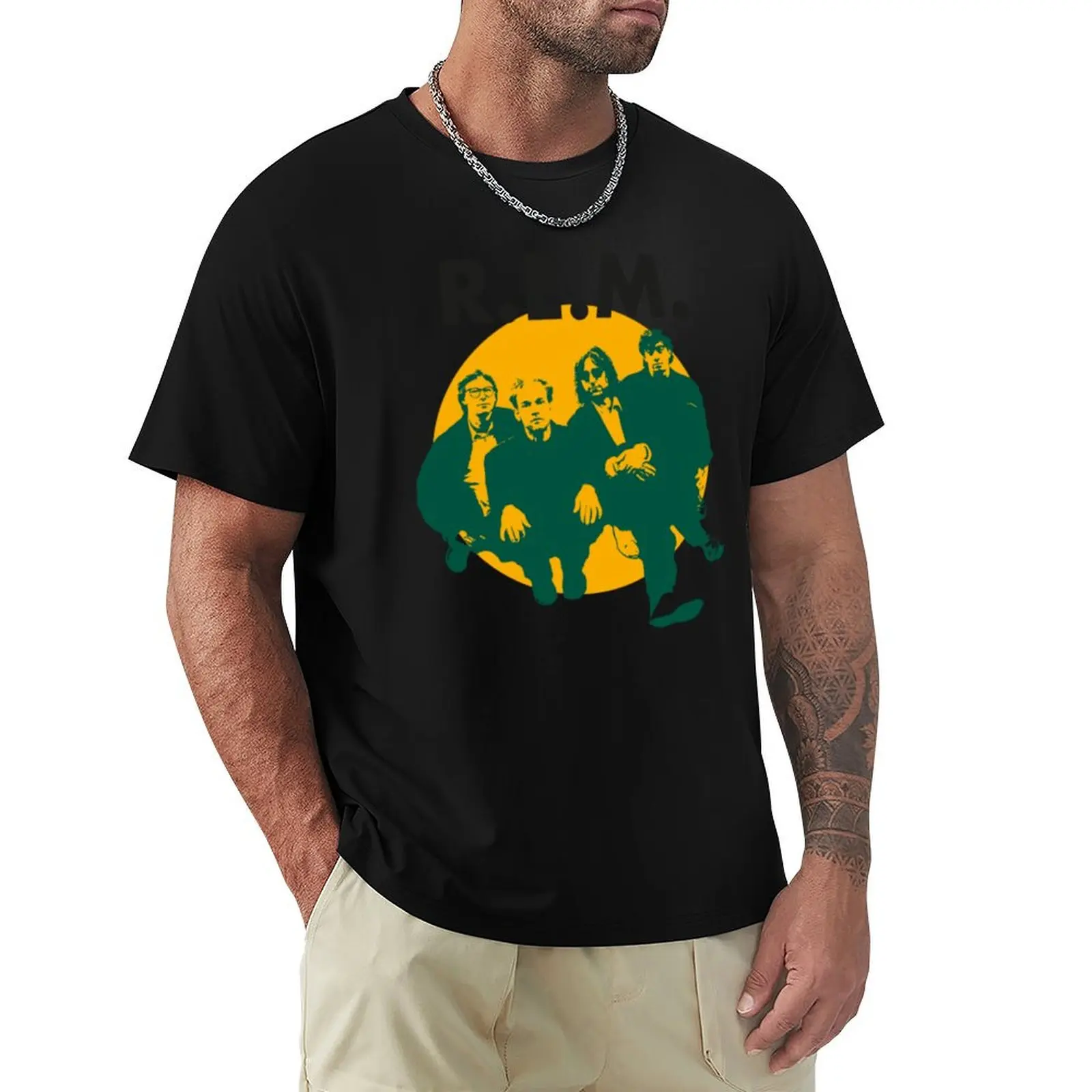 R E M Band T-Shirt Basic Daily Outfit Short Sleeve Tee