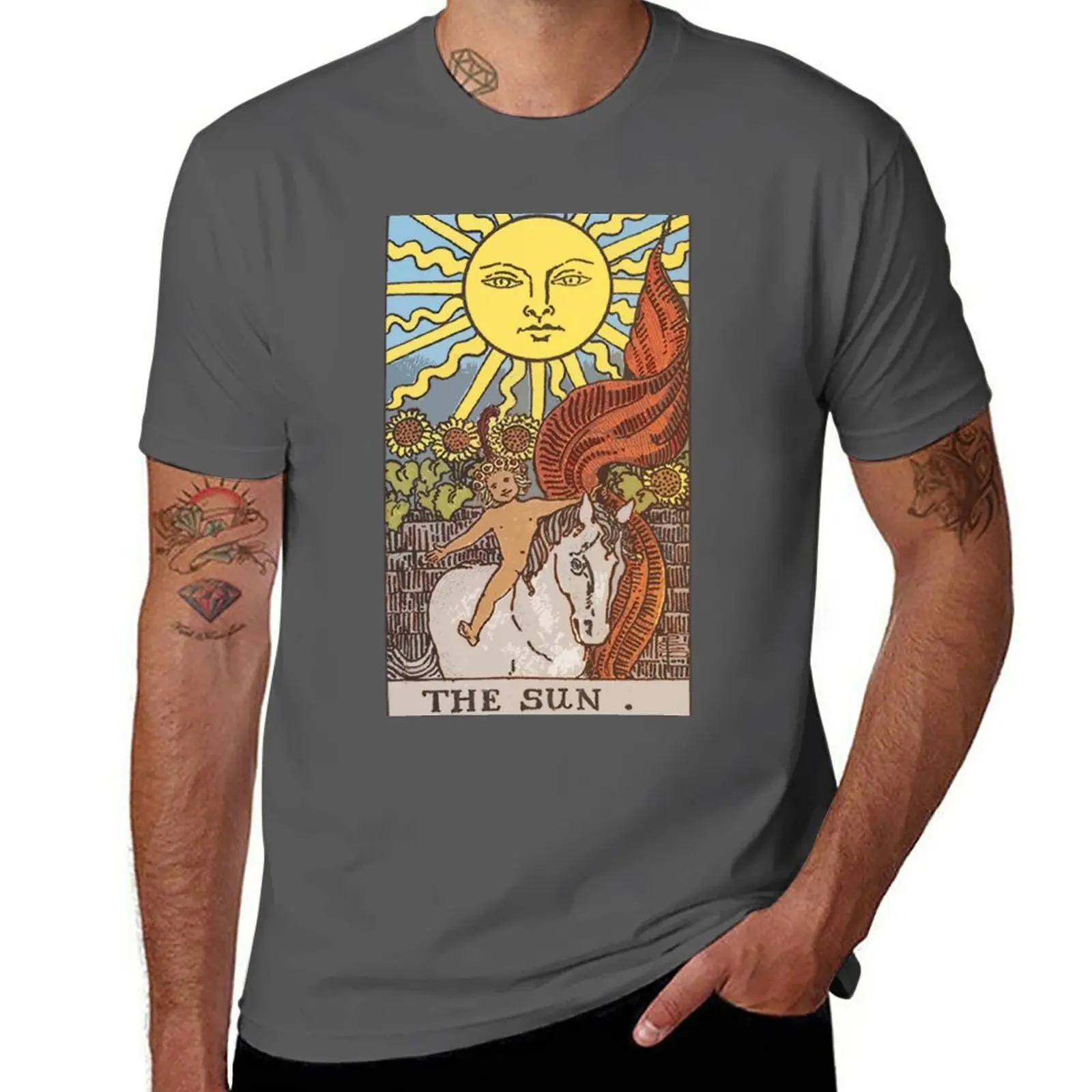 New The Sun Tarot Card Rider Waite Classic T-Shirt t-shirts man blank t shirts mens graphic t-shirts big and tall