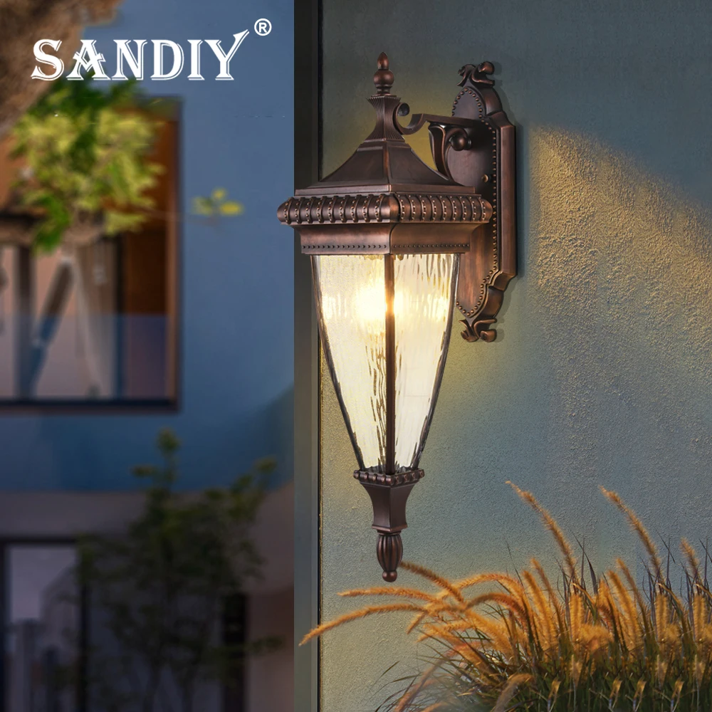 

SANDIY Outdoor Porch Light Pillar Wall Lamp Waterproof Vintage Lighting for House Gate Patio Aisle Sconce LED Bulb max 100W