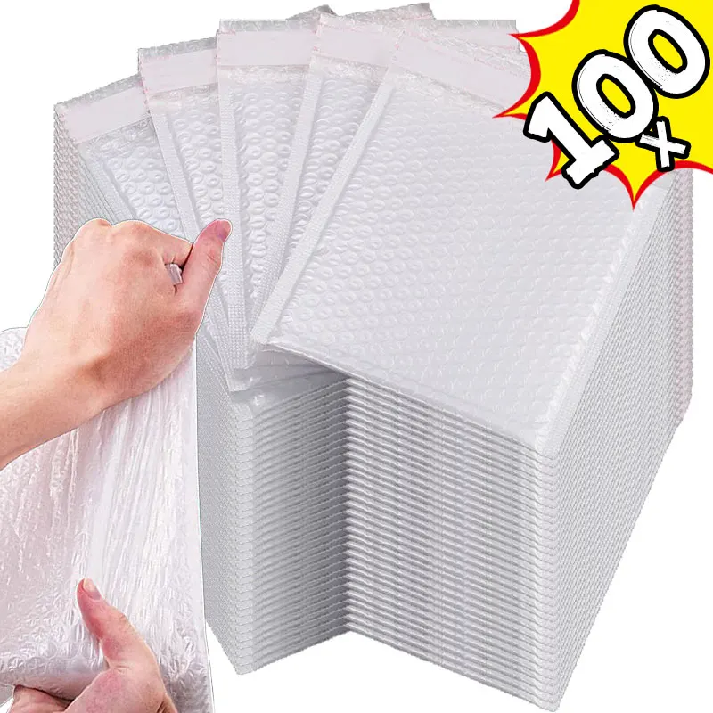 Película de perlas impermeable, relleno de burbujas, autosellado, protector, envío, sobres ligeros resistentes a los golpes, paquetes frágiles, 10-100 Uds.