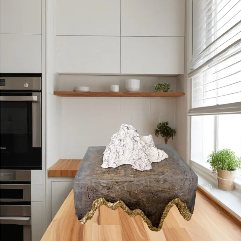 

Pure White Rockery Ornaments, Resin Handicrafts, Mountain Interior Landscape, Chinese Home Jewelry Ornaments