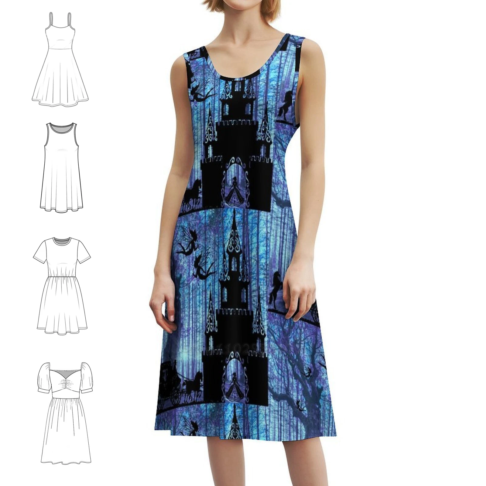 

Wish Upon A Star Платье в корейском стиле для женщин Элегантное повседневное платье для вечеринки или повседневной носки Сказочная фантазия Rhyme Carriage