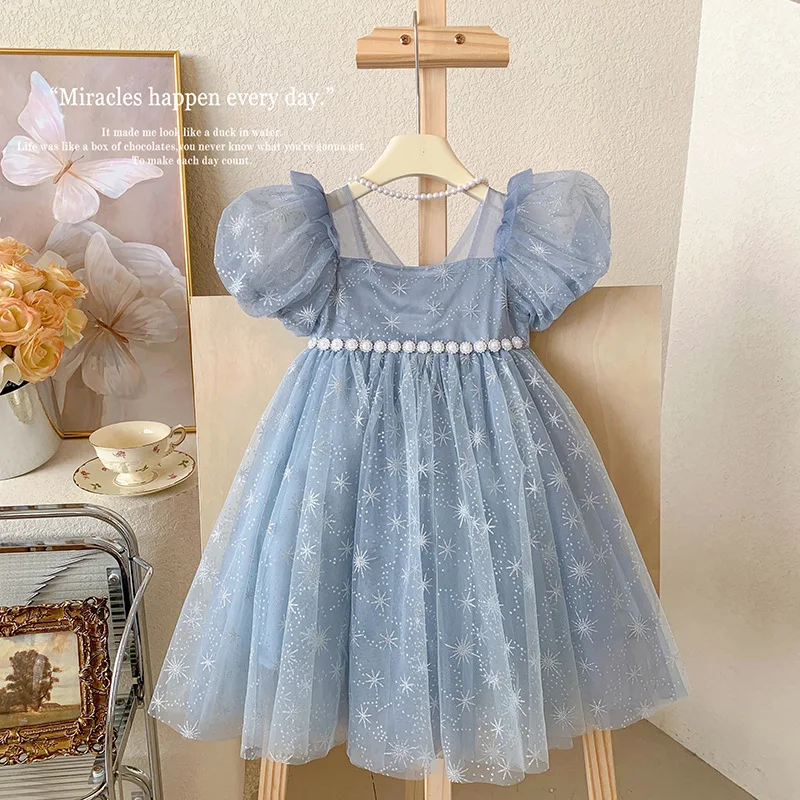 2024 nuove ragazze vestito estivo per bambini alla moda dolce ed elegante vestito da principessa per bambini vestiti designabili