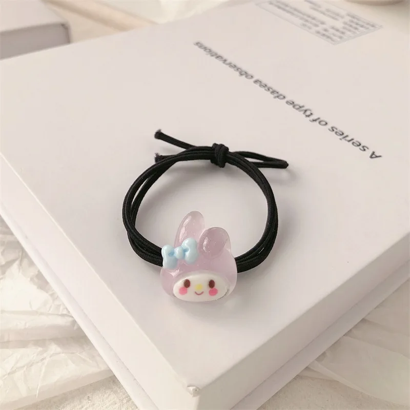 Sanrio cartoon Kuromi mymelody Cinnamoroll high elastic tie hair ins couple girlfriends headdress hair ring small rubber band