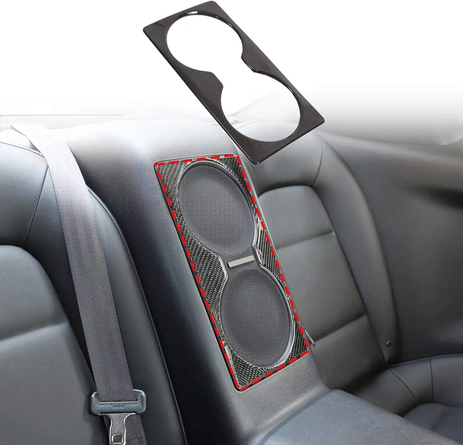 

1PCS Dry Carbon Fiber Car Rear Seat Center Speaker Frame Cover Decorative Accessories Trim For Nissan GTR R35 2008-2016