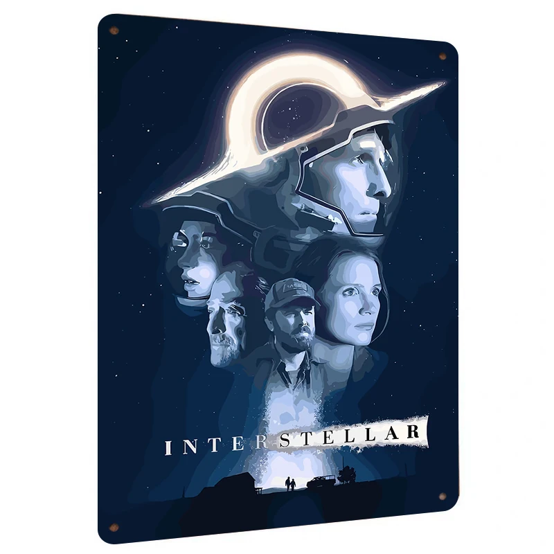 Interstellar Movie Poster Metal Tin Sign Living Room Bedroom Wall Art Decorative Painting