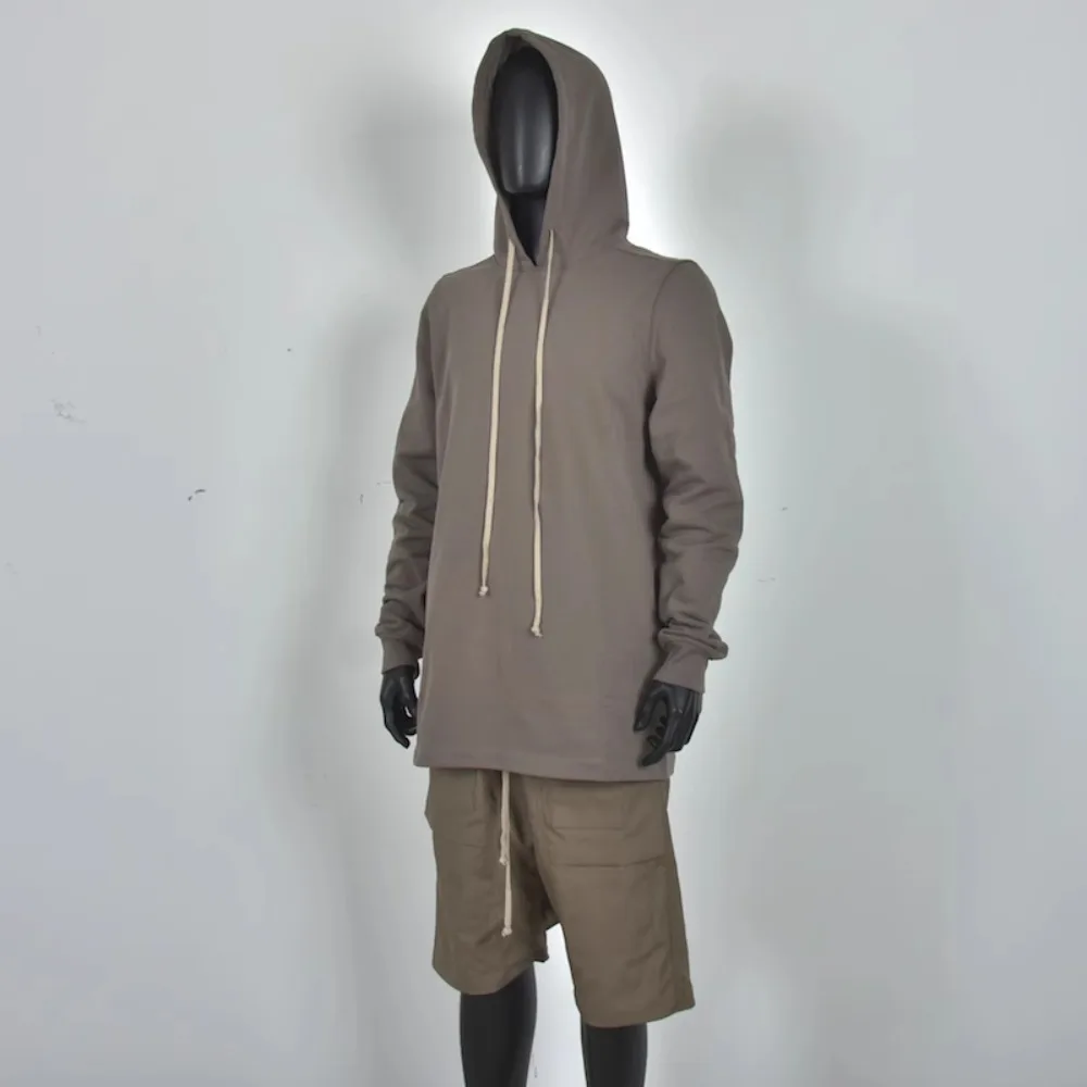 High Street Hoodded Sweatshirts Tops Men's Autumn and Winter Looped Thick Top Long Sleeved Fashionable Loose Hoodie Sweatshirt