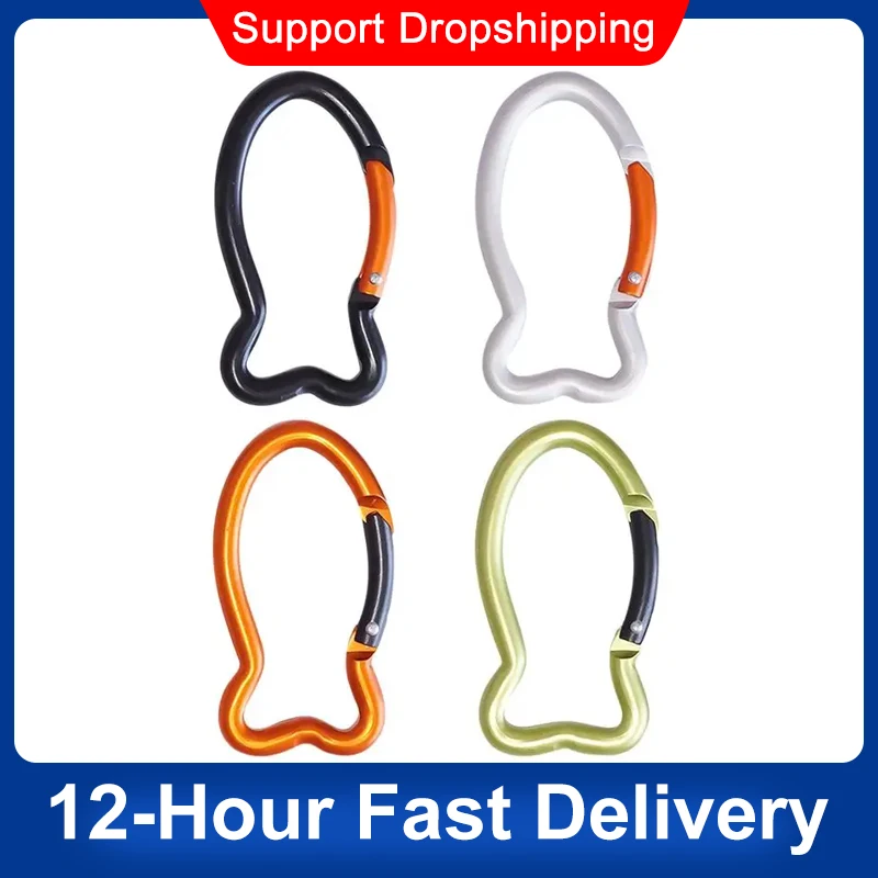 Fish-shaped Carabiner Hooks Camping Equipment, Alloy Aluminum Survival Mountaineering Climbing Hook, Outdoor Carabiner for Keys