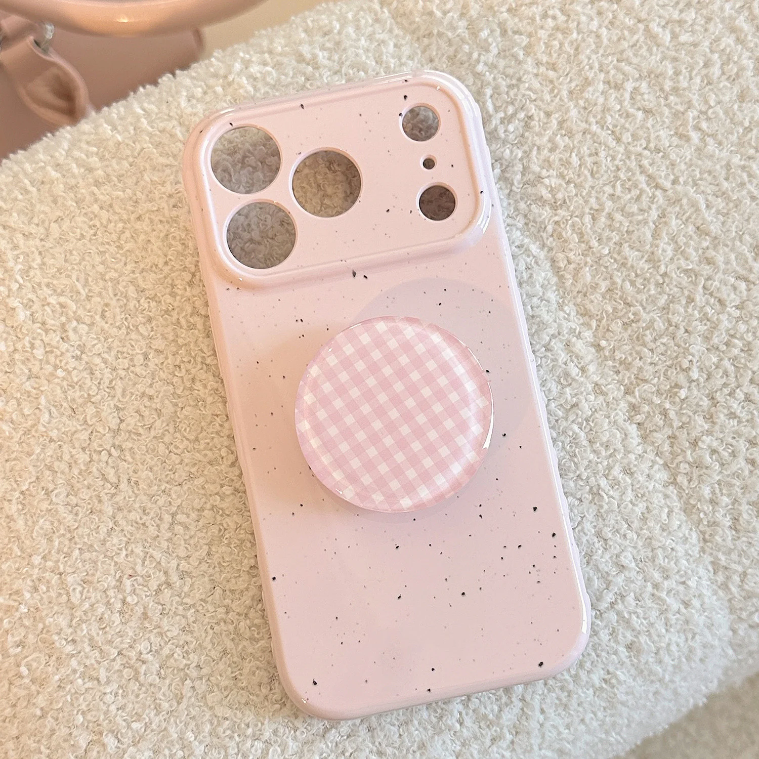 

For iPhone 17 Pro Max/17 Pro/17 Polka Dot Case with Kickstand - Full Camera Protection Shockproof Cover