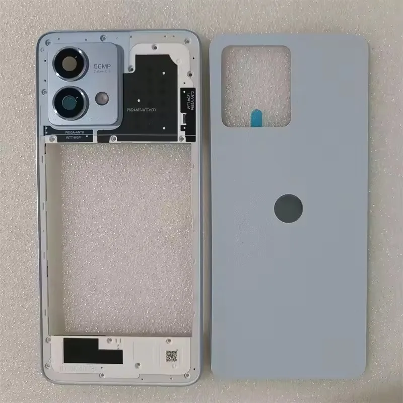 For Motorola Moto G84 Middle Frame with Camera Lens +Battery Door Cover Back Phone Housing
