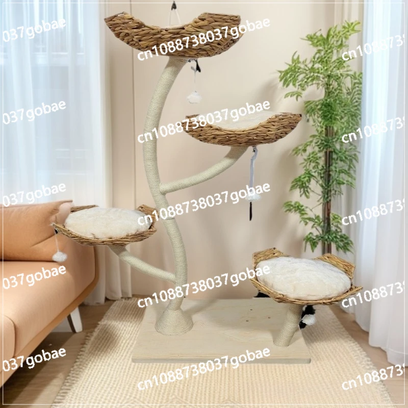 

Tree trunk shape cat nest integrated cat scratch column cat tree pet villa