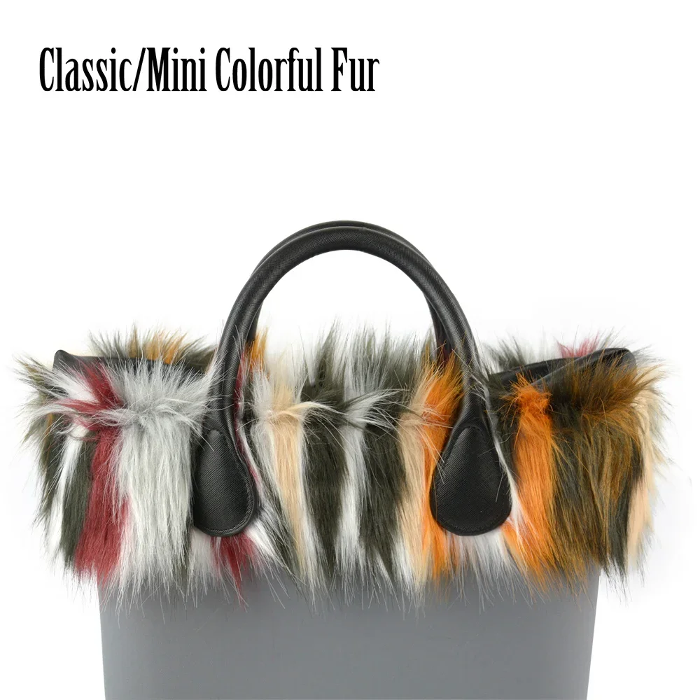 New Mixed Color Faux Fur Furry Plush Trim Fit for OBAG Thermal Decoration Classic Big Mini O Bag