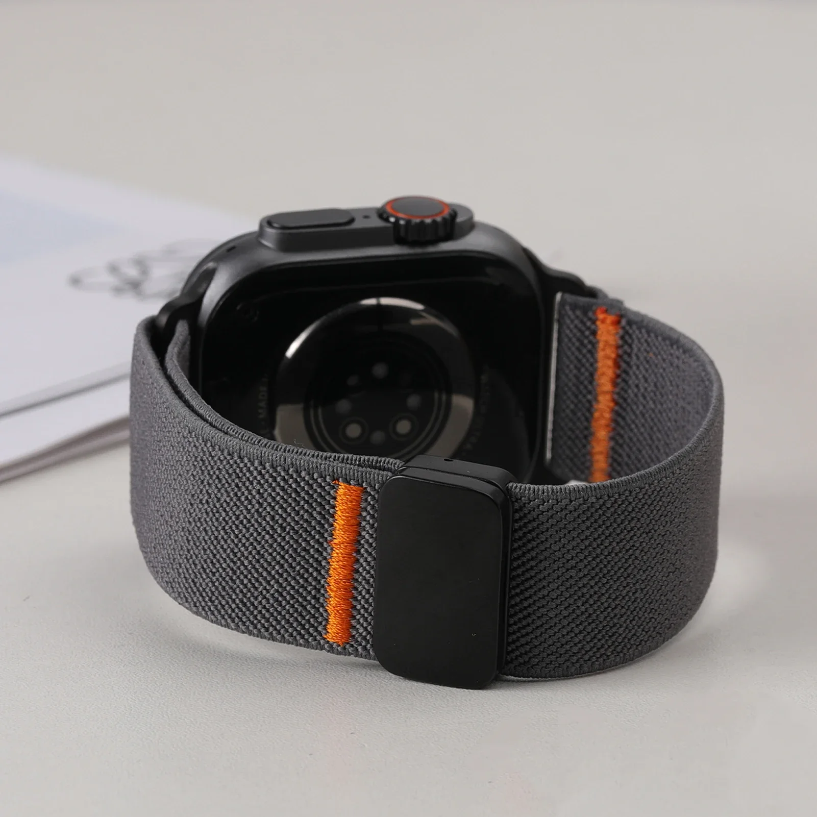 حلقة نايلون مغناطيسية لساعة أبل الترا 2 باند 49/44/ 46/ 45/ 42 ملم سوار كوريا iWatch Series 10 9 8 7 6 SE 5 4 حزام 2026