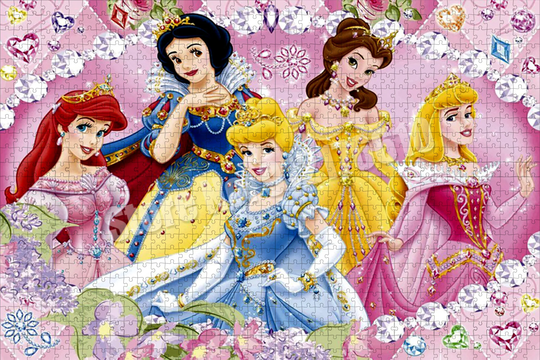 Disney Princess Luxury Jigsaw Puzzles for Adults Cartoon 300/500/1000 Pcs Kids Enlighten Learning Educational Diy Family Toys