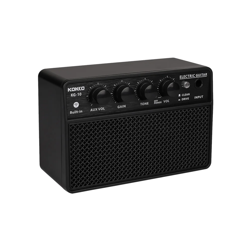 KOKKO 10W Small Electric Guitar Amp Mini Portable Guitar Practice Speaker for Daily Practice Street Performances Rechargeable