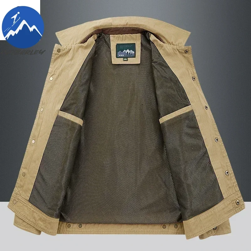 Cargo Jackets 2025 Autumn Men Casual Windbreaker Fashion Working Jacket Coat Male Baseball Jackets Camping Outerwear Man Clothes