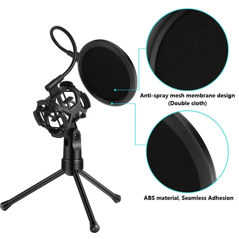 A73E-For RECORD Microphone Tripod Stand Isolation Shield Filter Professional For Recording Maximum Handling Vibration Protection