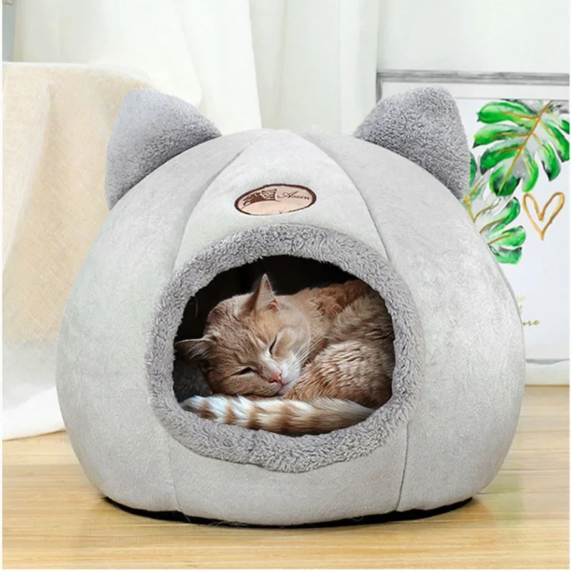 

Warm Comfort Cat Bed In Winter Bed For Cats Cats House Dog Bed Pet Little Mat Cozy Deep Cave Indoor Nesk Cat Accessories Pet mat