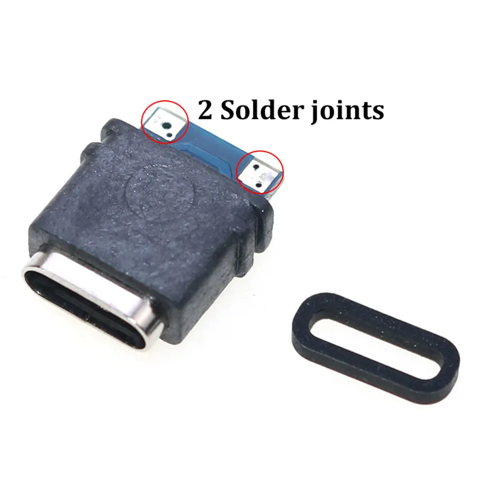 Type-C Waterproof Connector USB 3.1 16PIN 5A Female Socket Double 5.1K Resistor Support Charging And Discharging DIY USB Jack