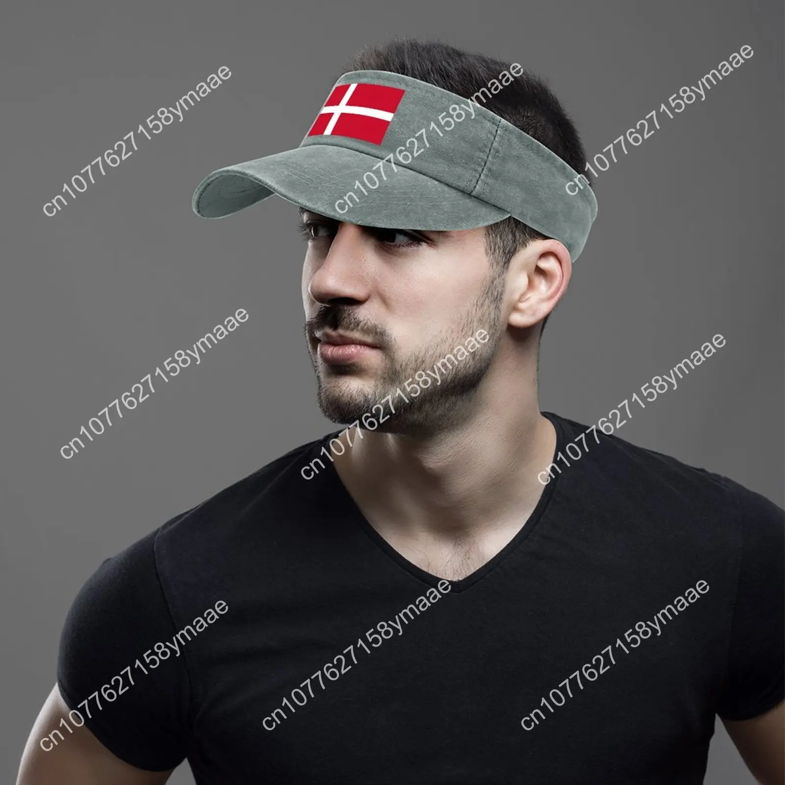 Denmark Flag Sun Visor Leaky Top Cowboy Hats Mens Womens Customize Cap Sports Baseball Tennis Golf Caps Empty Open Top Hat