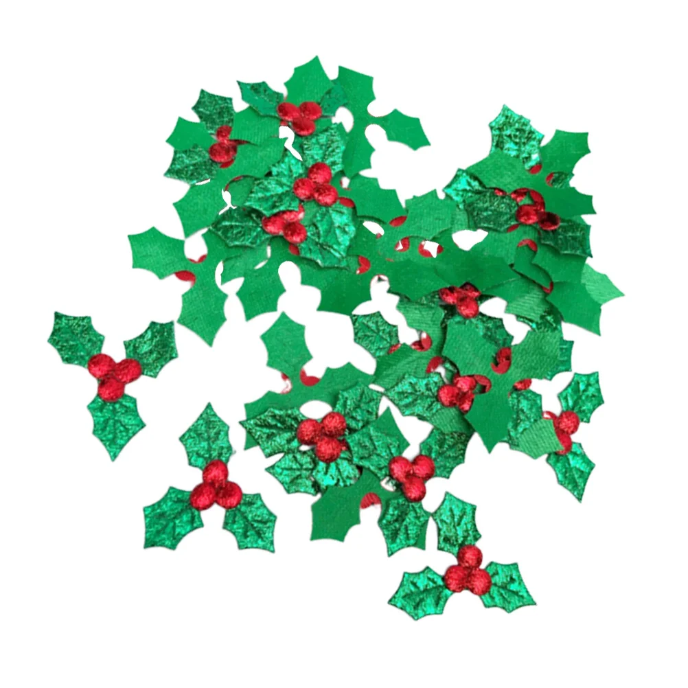 

200Pcs Christmas Artificial Silk Leaves Red Fruit DIY Garland Green Leaf Material Hat Decoration Party Supplies