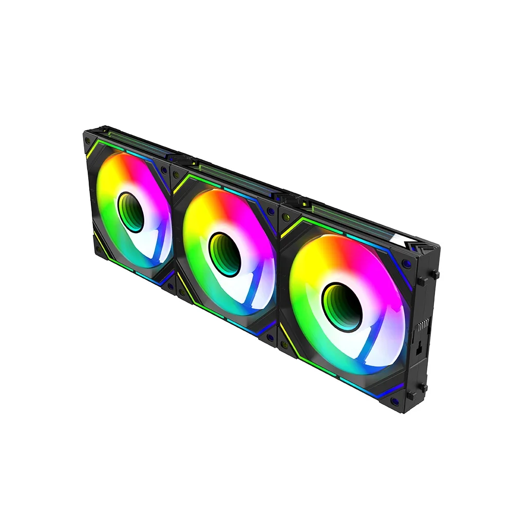 Wovibo 120Mm Kipas Ventilasi RGB PC Komputer Kasus Pendingin 12Cm 5V Kecepatan Disesuaikan 6PIN ARGB Ventilasi Aura Sync