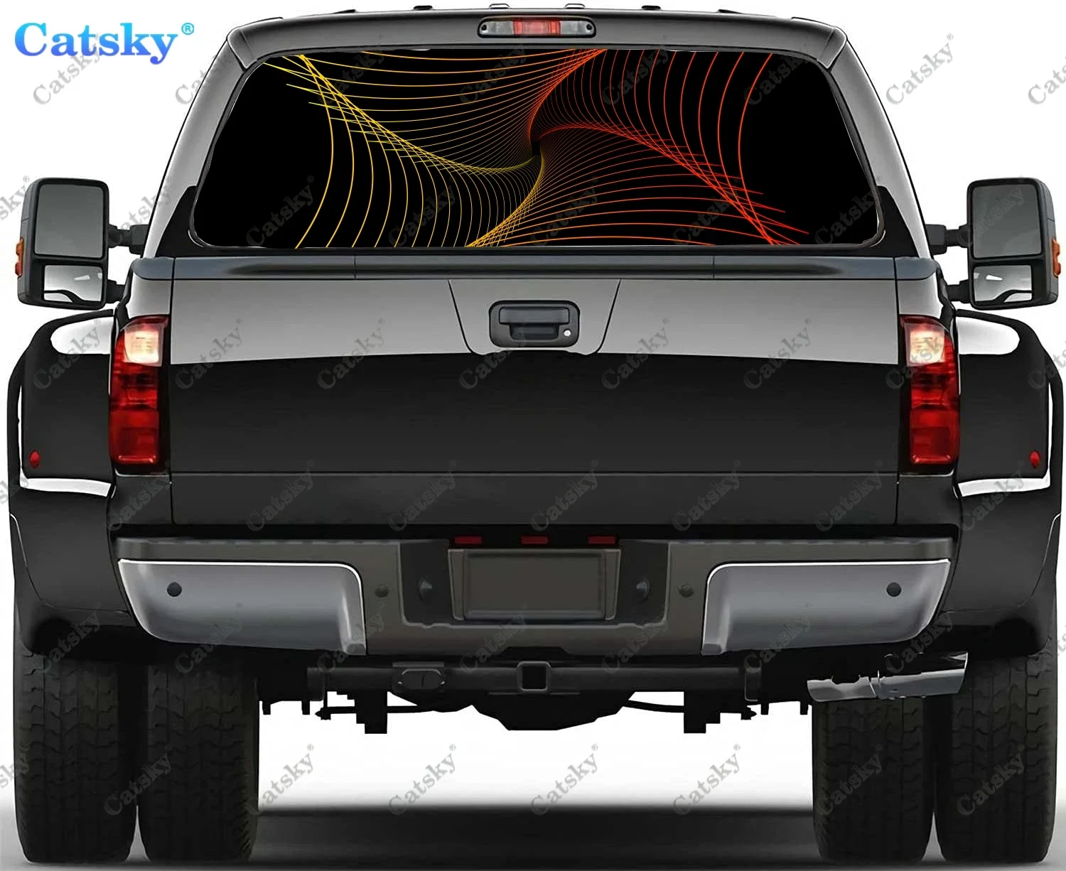 

Gradient Guillochis Rear Window Automotive Decals and Graphics Rear Window Decals for Trucks, Car Window Decal Sticker Vinyl