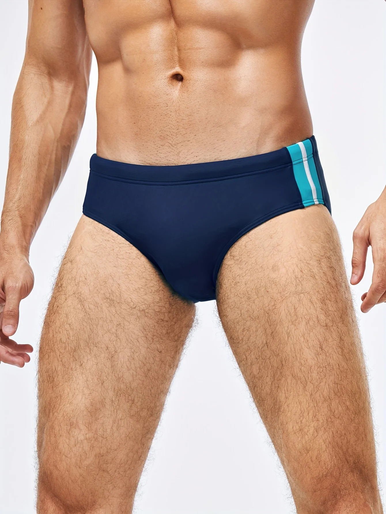 Men's printed sports triangle swimming trunks, high elasticity speed dry breathable swimming trunks, essential for beach swimmin
