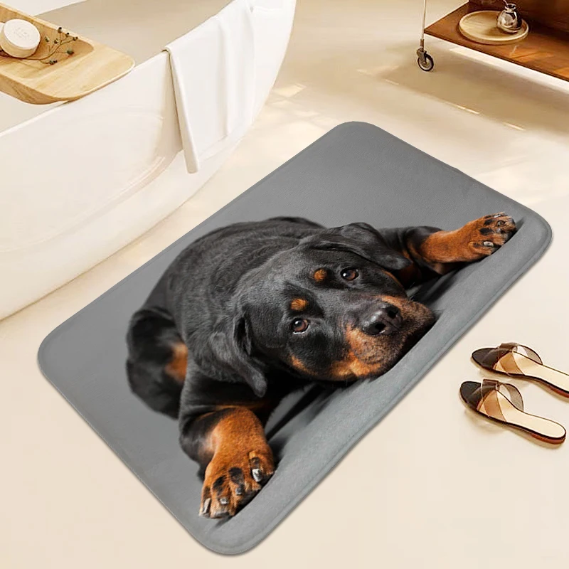 Rottweiler Pet Carpet for Bedroom Entryway Home Entrance Mats Entrance Door Doormat Living Room Bathroom Kitchen Treadmill Rugs