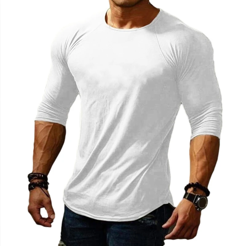 2023 New Men\'s O Collar Long Sleeve T Shirt Solid Spring Casual Mens Top High Quality Male Tops Clothes Men\'s T-shirts