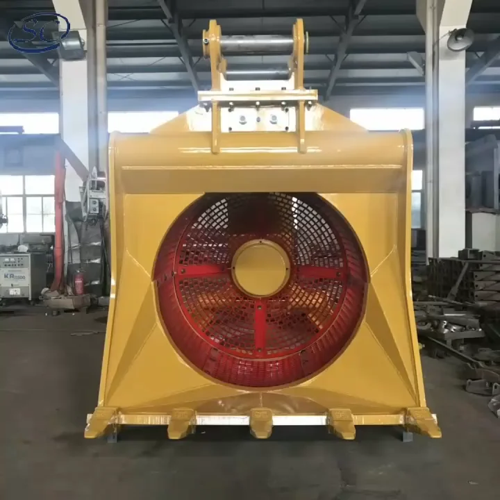 rock picker rotary screening bucket for excavator