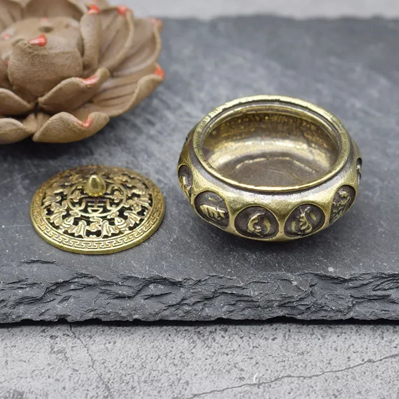 2026 Twelve Zodiac Animals Incense Burners Decorations Pure Copper Hollow Home Garden Censer Sandalwood Holder Antique Bronze