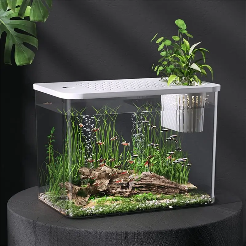 Y42A-Home Aquarium Tank Fish Tank New Transparent With Lid Drop Hydroponic Tank Turtle Tank