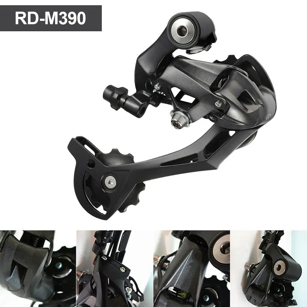 Rd-m390 Bicycle Rear Derailleur 9/27 Speed Aluminum Alloy Mountain Bike Transmission Accessories