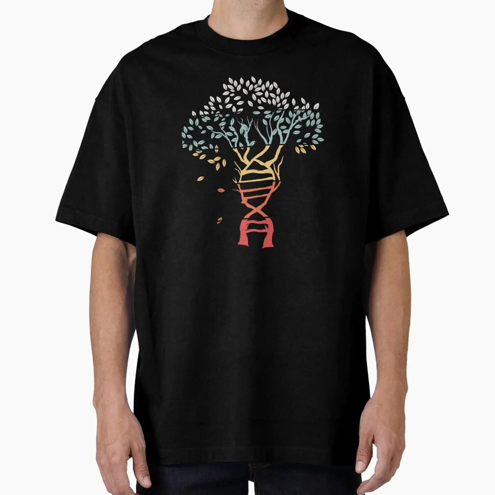 Tree gift DNA design Genetics designed and sold by Lisbob vintage Washed designer clothes graphic Top For Everyday Wear