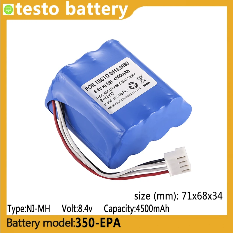 350-EPA capacity 4500mAh 8.4V  NI-MH battery suitable for, 350-EPA,350plus, Flue gas analyzer