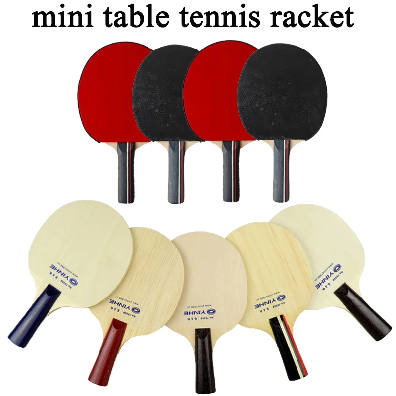Mini Souvenirs Table Tennis Racket Small Size Pure Wood Ping Pong Paddle with Rubber for Children Training Racket 1pcs/2pcs