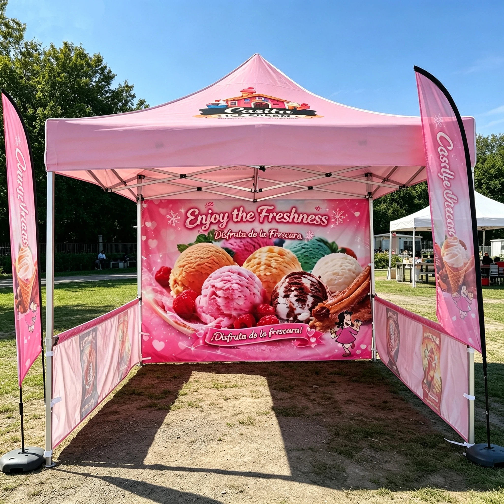 Carpa Plegable Personalizada para Eventos y Exposiciones, con Impresión Publicitaria para Negocios