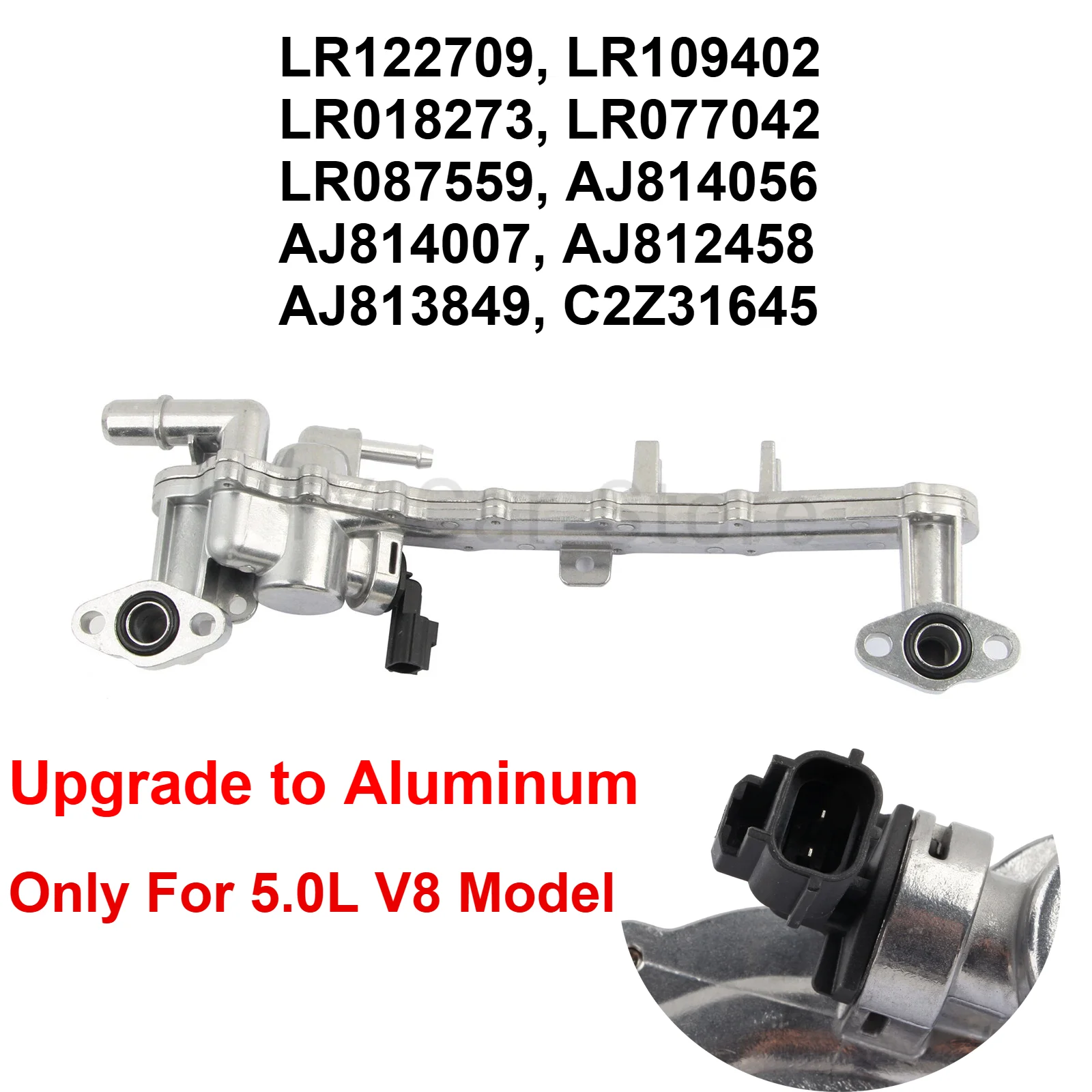 LR018273 Aluminum Rear Coolant Water Heater Manifold Pipe W/Sensor For Land Rover Range Rover Jaguar 5.0L V8 2010-2023 LR122709