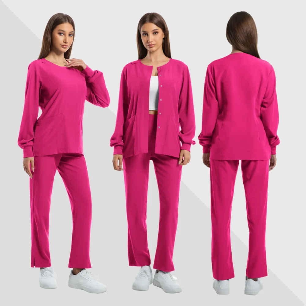 

Medical Workwear Operating Room Uniforms Long Sleeved Unisex Laboratory Scrub Female Nurses Hand Washing Suit Set for Pharmacy