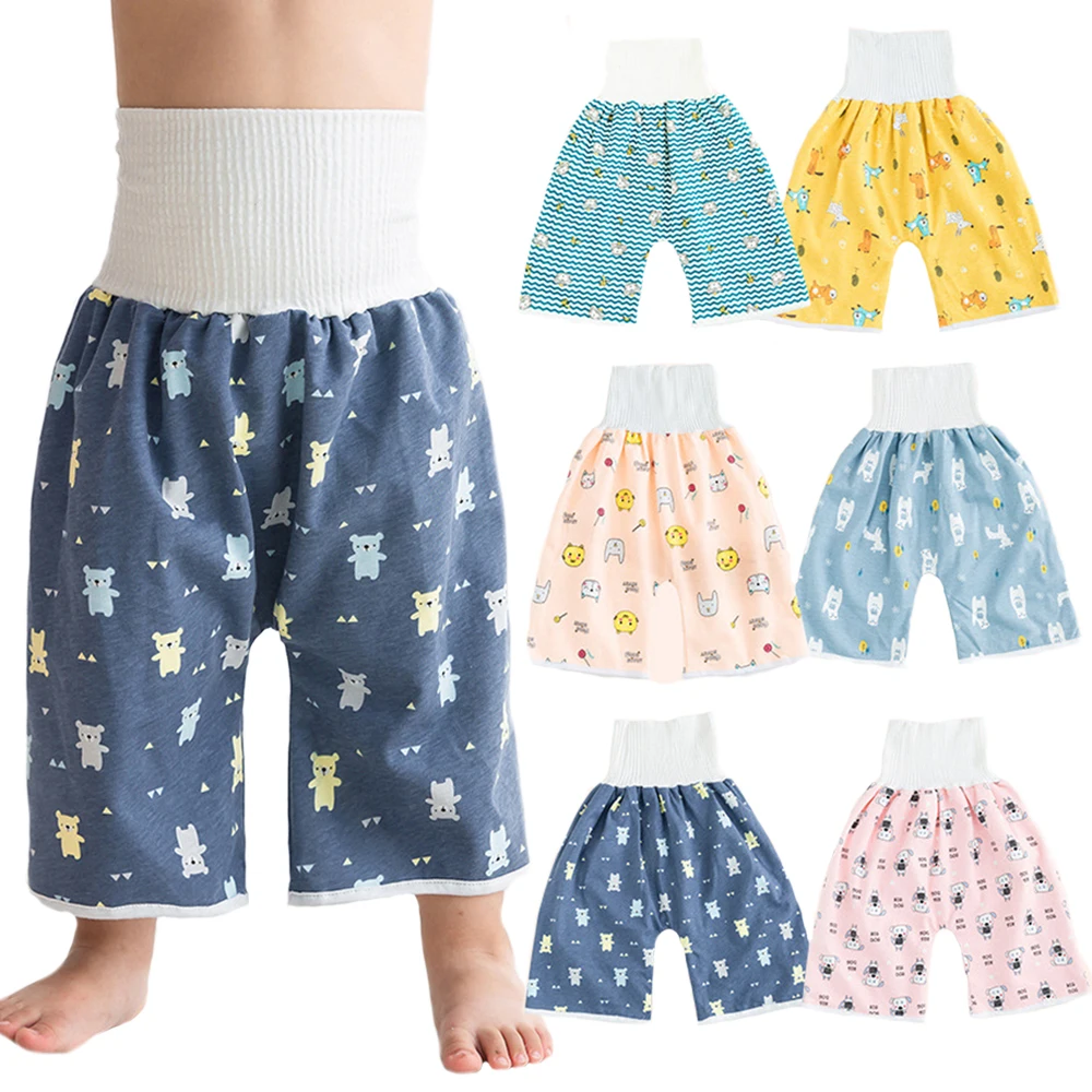 Baby Waterproof Diaper Pants&Skirt for Potty Training Baby Comfy Diaper Short for Boys and Girls Sleeping Bedclothes Night Time