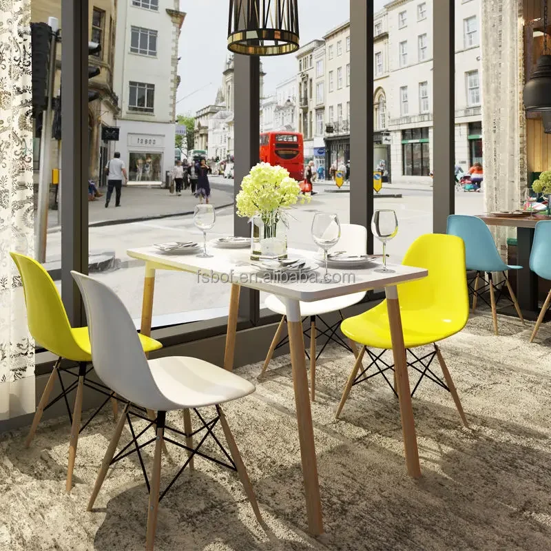 Table à Manger Ronde et 2 Chaises en Plastique, Mobilier de Café Moderne et Minimaliste, à la Mode, pour l'Intérieur et l'Extérieur