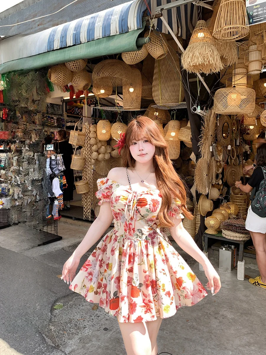 

Платье с объемными рукавами и ярким принтом в стиле Annie Holiday, женское, больших размеров, с художественной присборенной талией, весна-лето