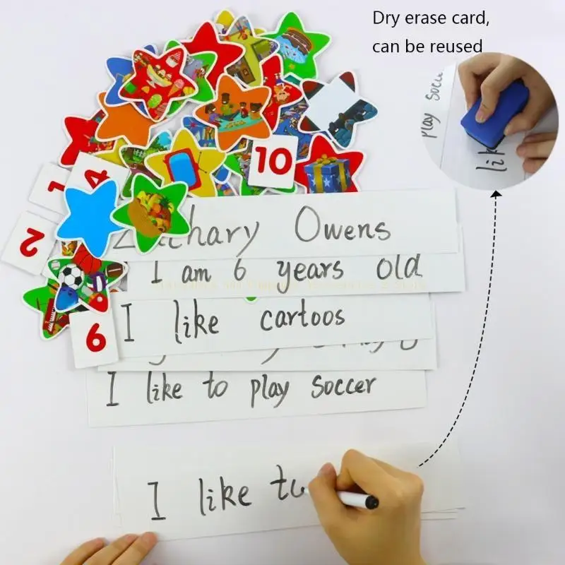 Wall Hanging Star Student Poster Set Pocket Chart for Classroom Kindergarten