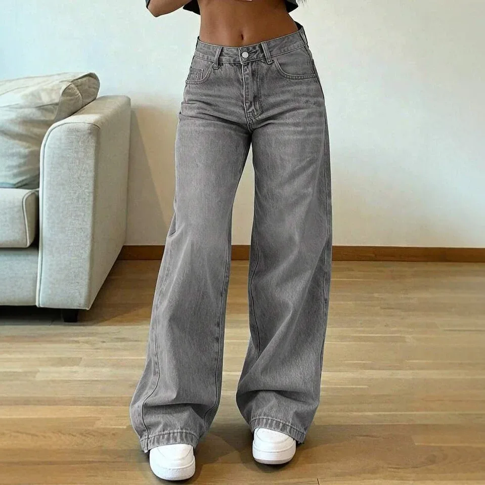 Women Jeans Denim Pant Vintage Loose Outerwear Washed Y2k Streetwear Work Casual Pants High Waist Straight Trousers Autumn 2026