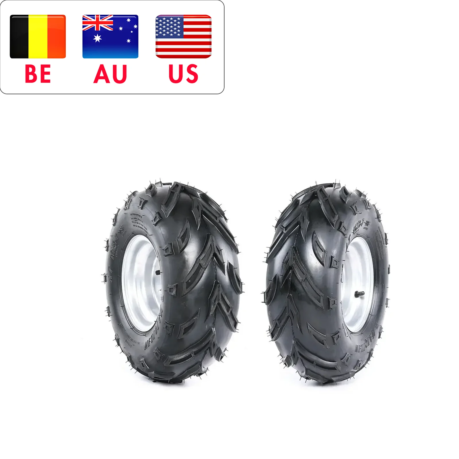 

2pc 16X8- 7" inch Wheel 3 Bolt Rim Tyre 16x8-7 Solid Flat Free Tires for 110cc 125cc Go kart ATV Quad