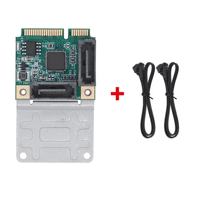 ABGN Mini PCI-E SATA 2 Port SATA III 6G Mini PCI Express Controller Card SATA3.0 Mini PCI Express SSD Adapter Card